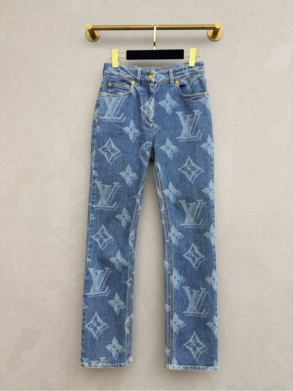 Louis Vuitton Blue Monogram Straight-Leg Jeans